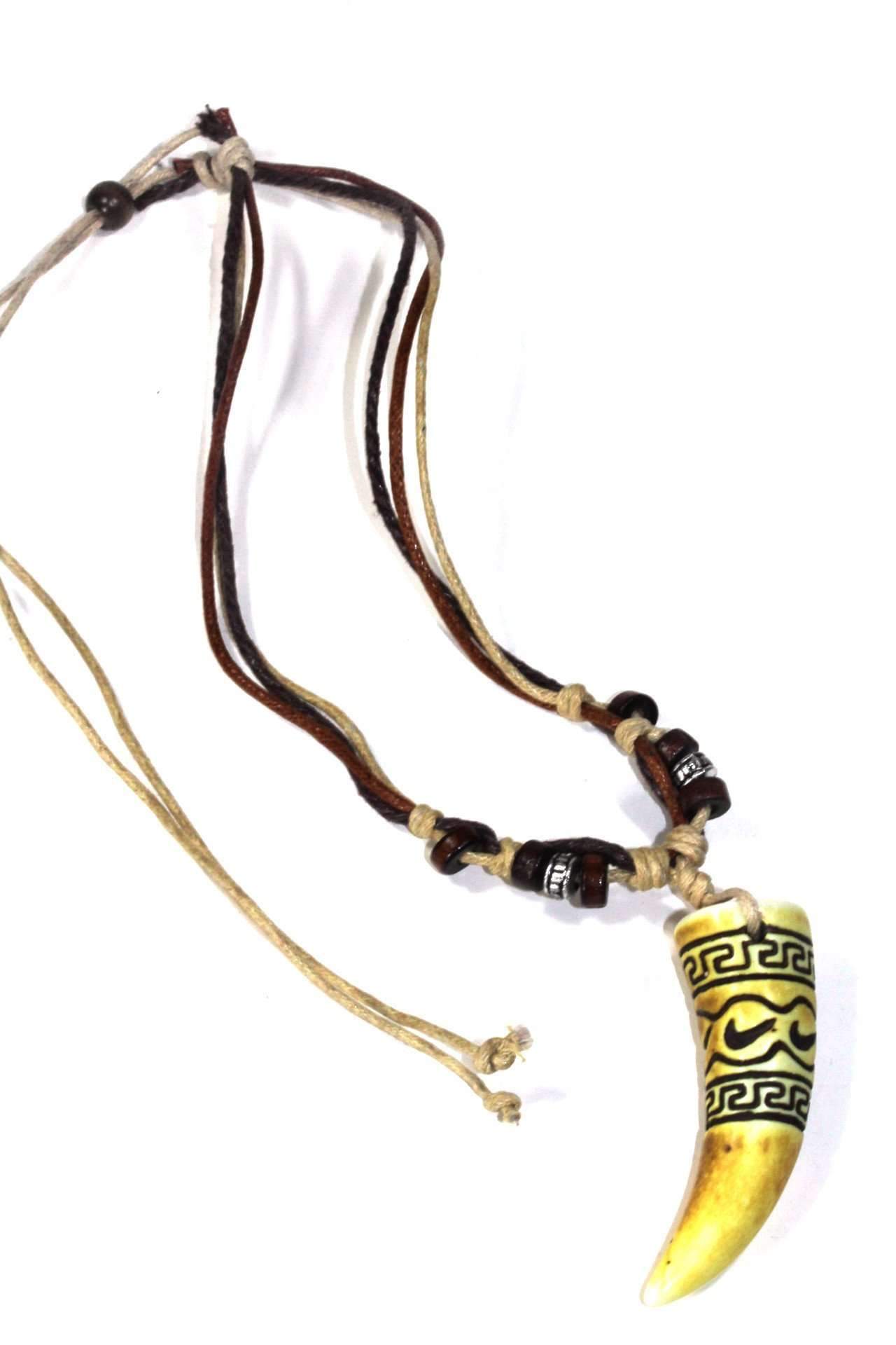 Tribal Elephant Tusk Necklace – Boho Handmade Statement Piece