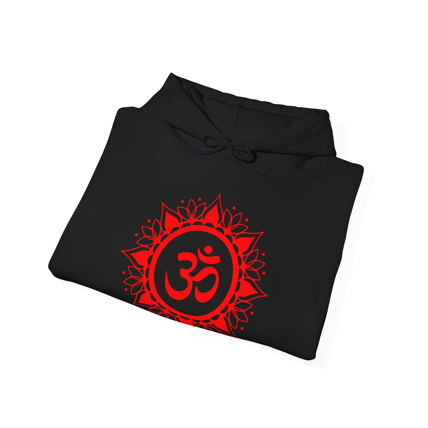 Red Om Lotus Design Hoodie