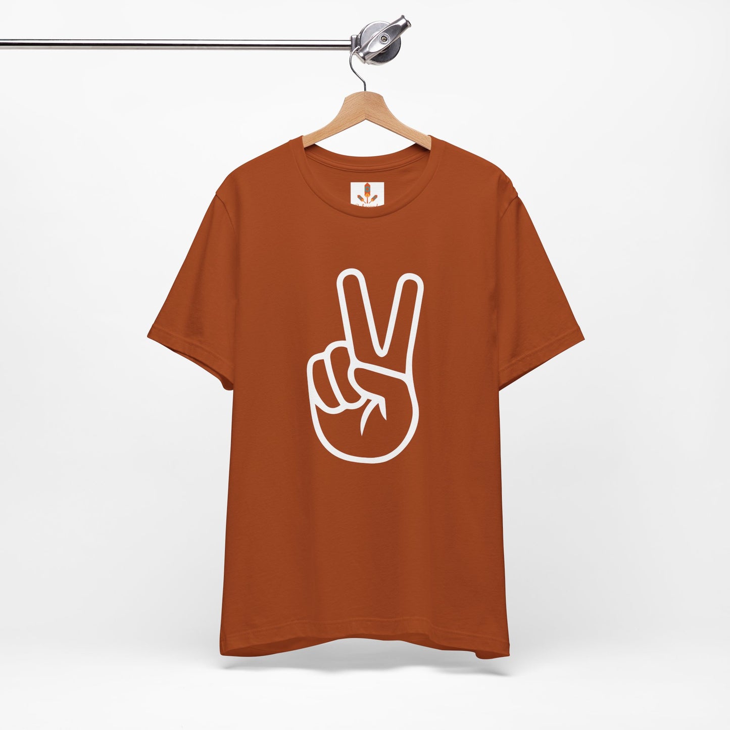 White Simple Peace Hand Sign T-shirt