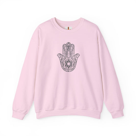 Intricate Hamsa Hand with Star of David Sweatshirt