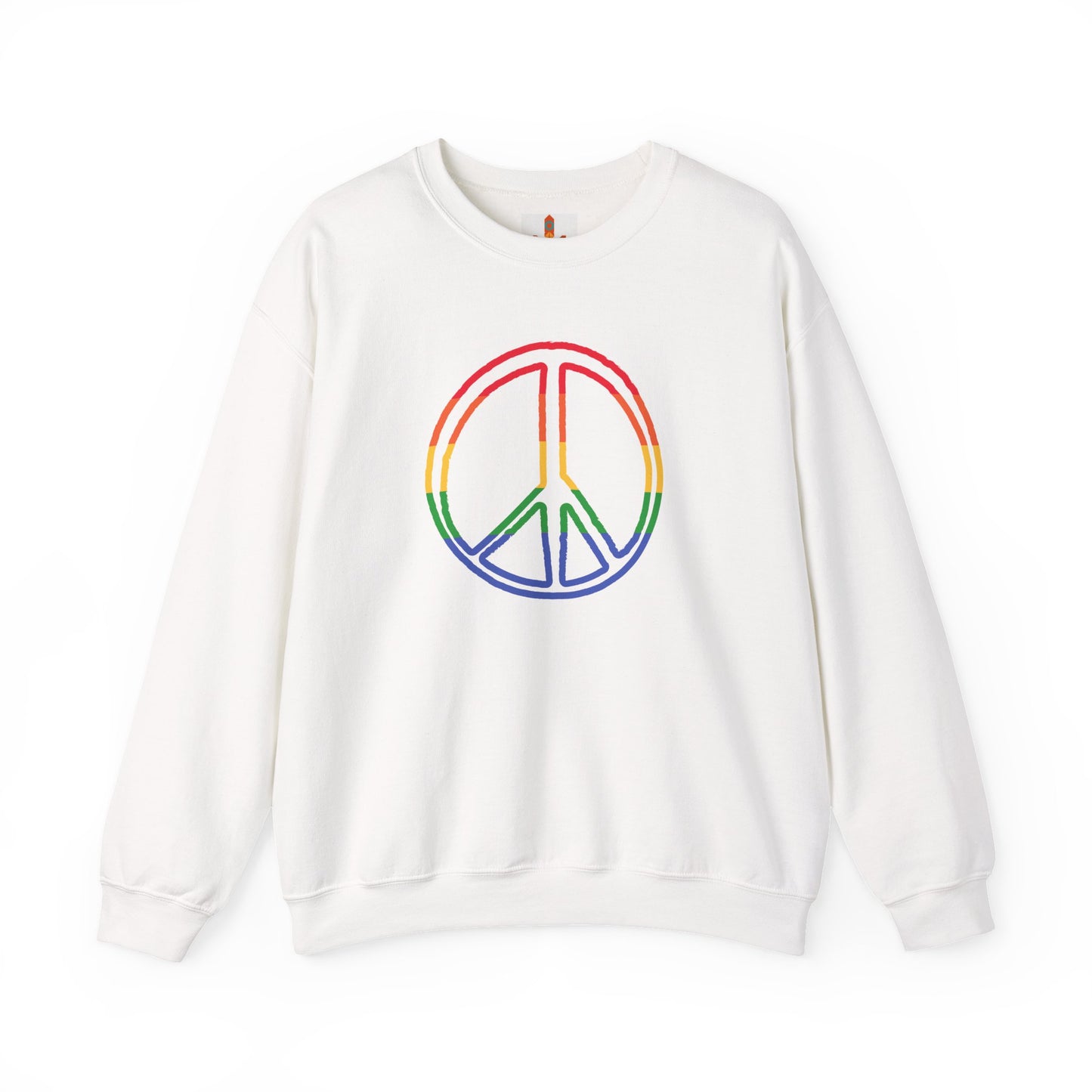 Drawing of Rainbow Peace Sign Sweatshirt