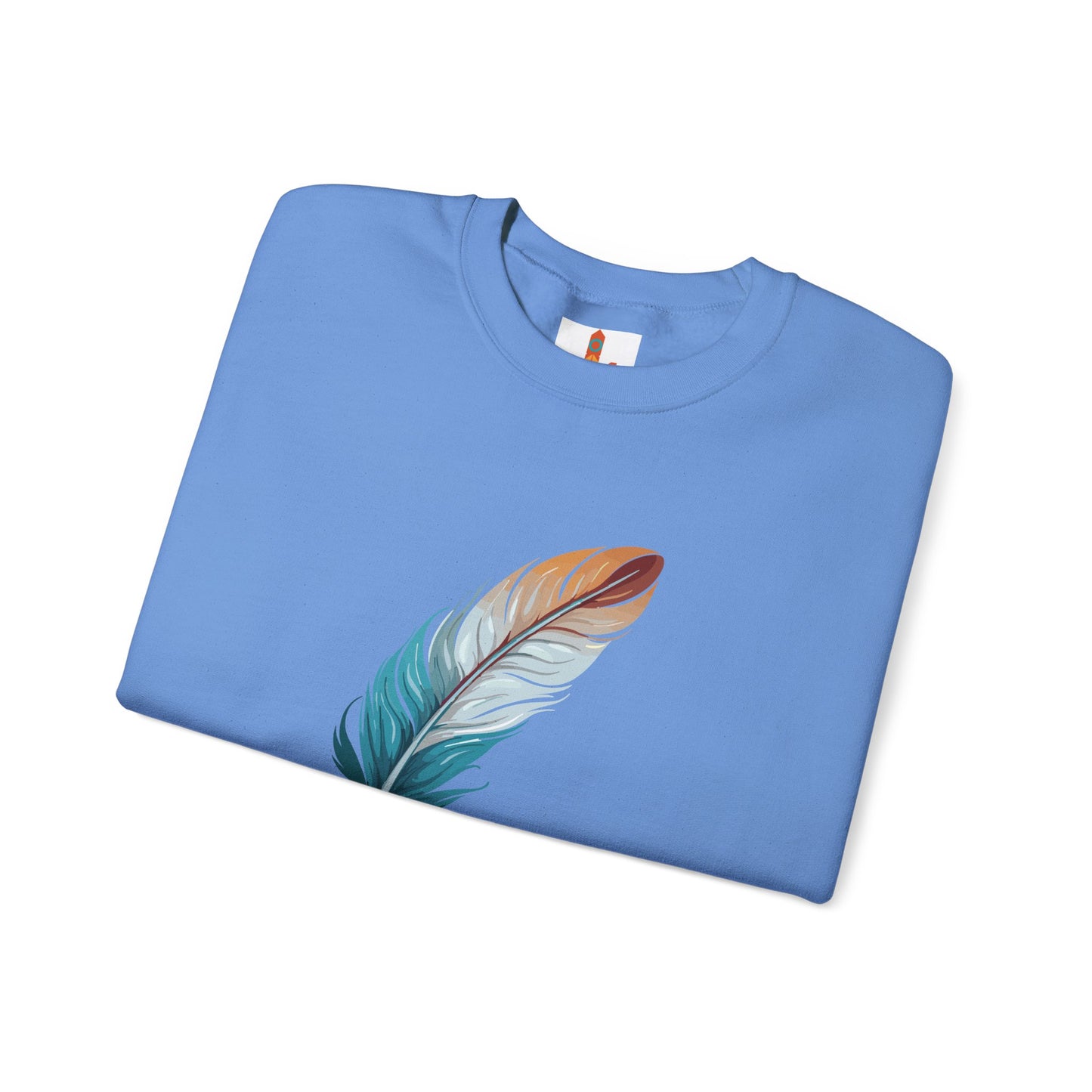 Blue and White Feather Sweatshirt