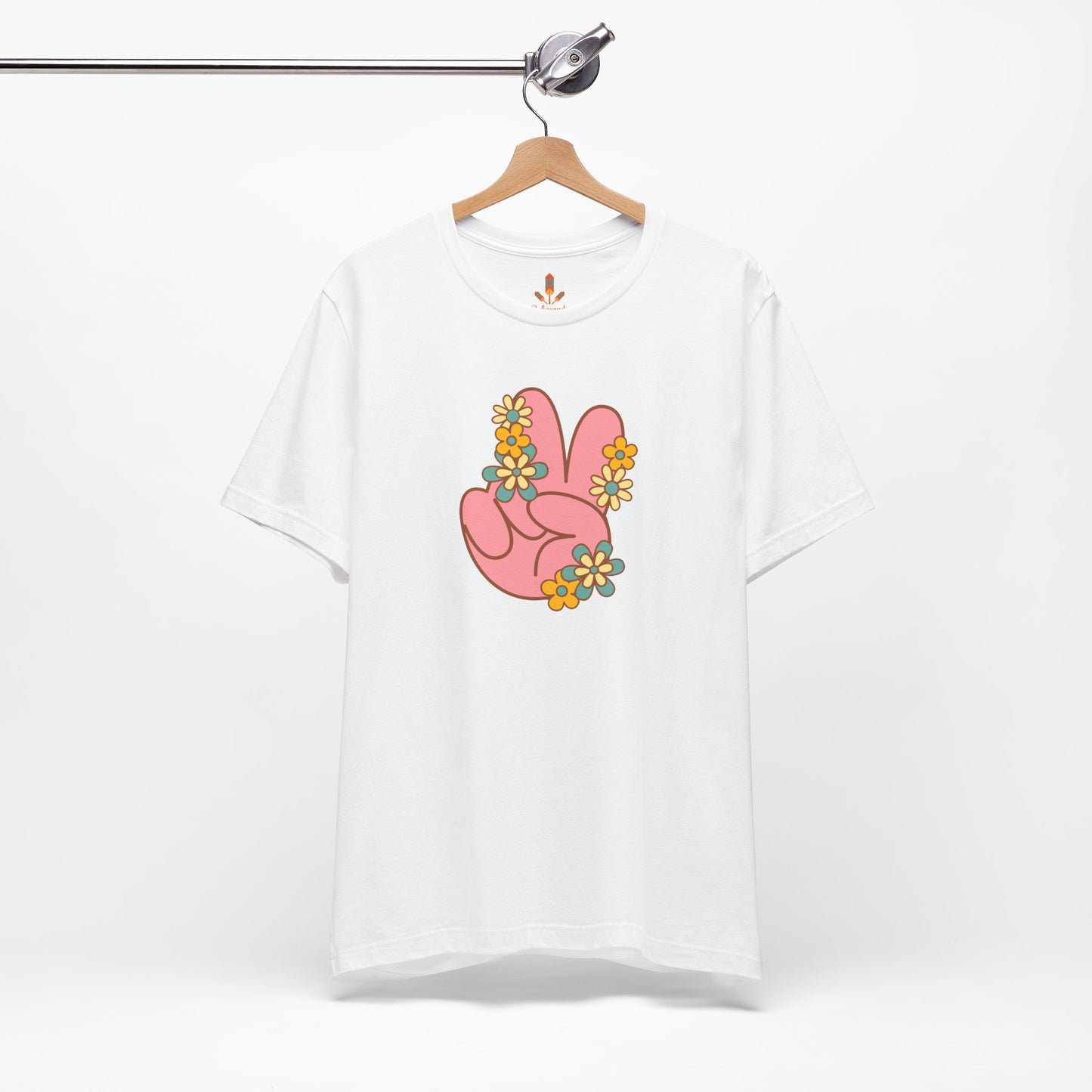 Peace Hand Sign with Flowers T-shirt