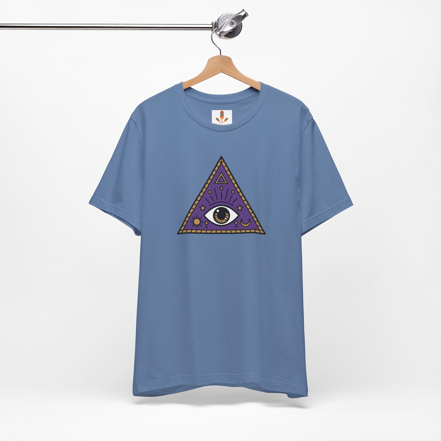 White Evil Eye and Pyramid T-shirt