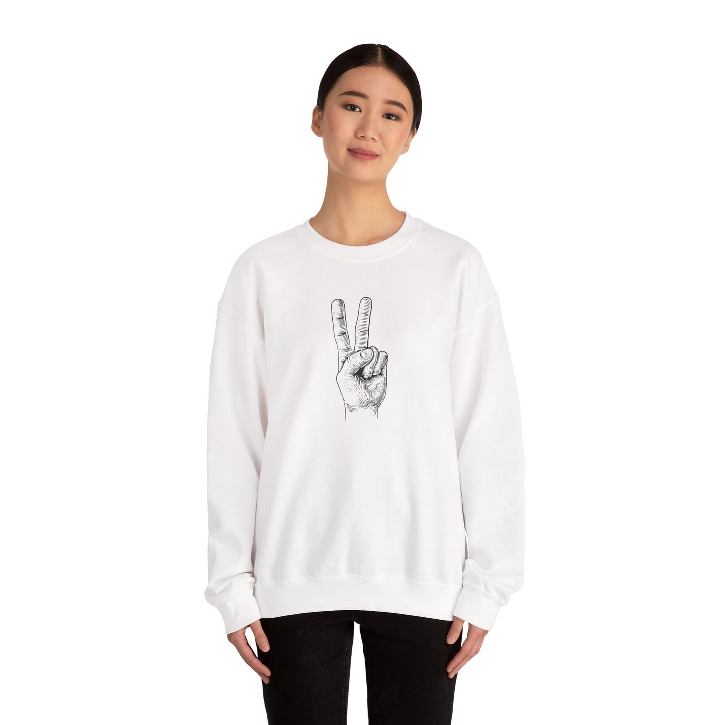 Peace Hand Sign Drawing Sweatshirt