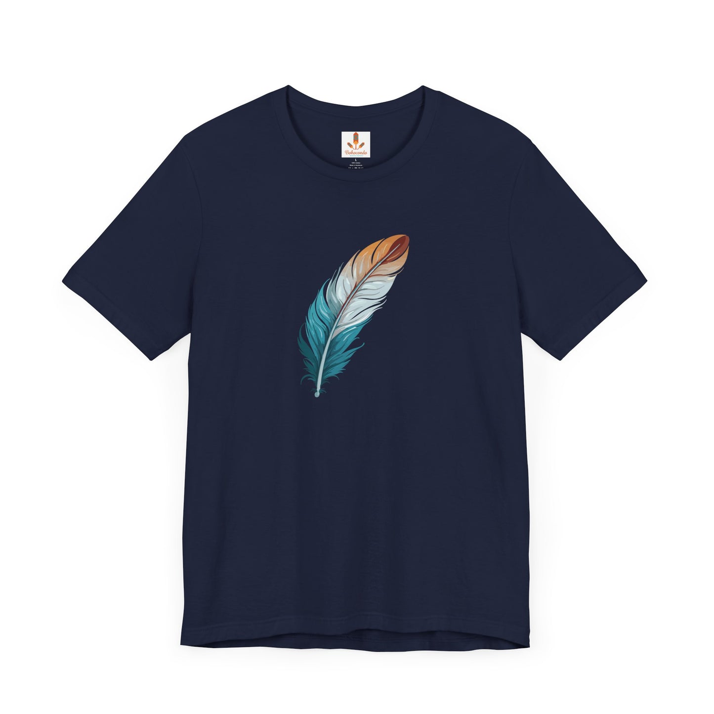 Blue and White Feather T-shirt