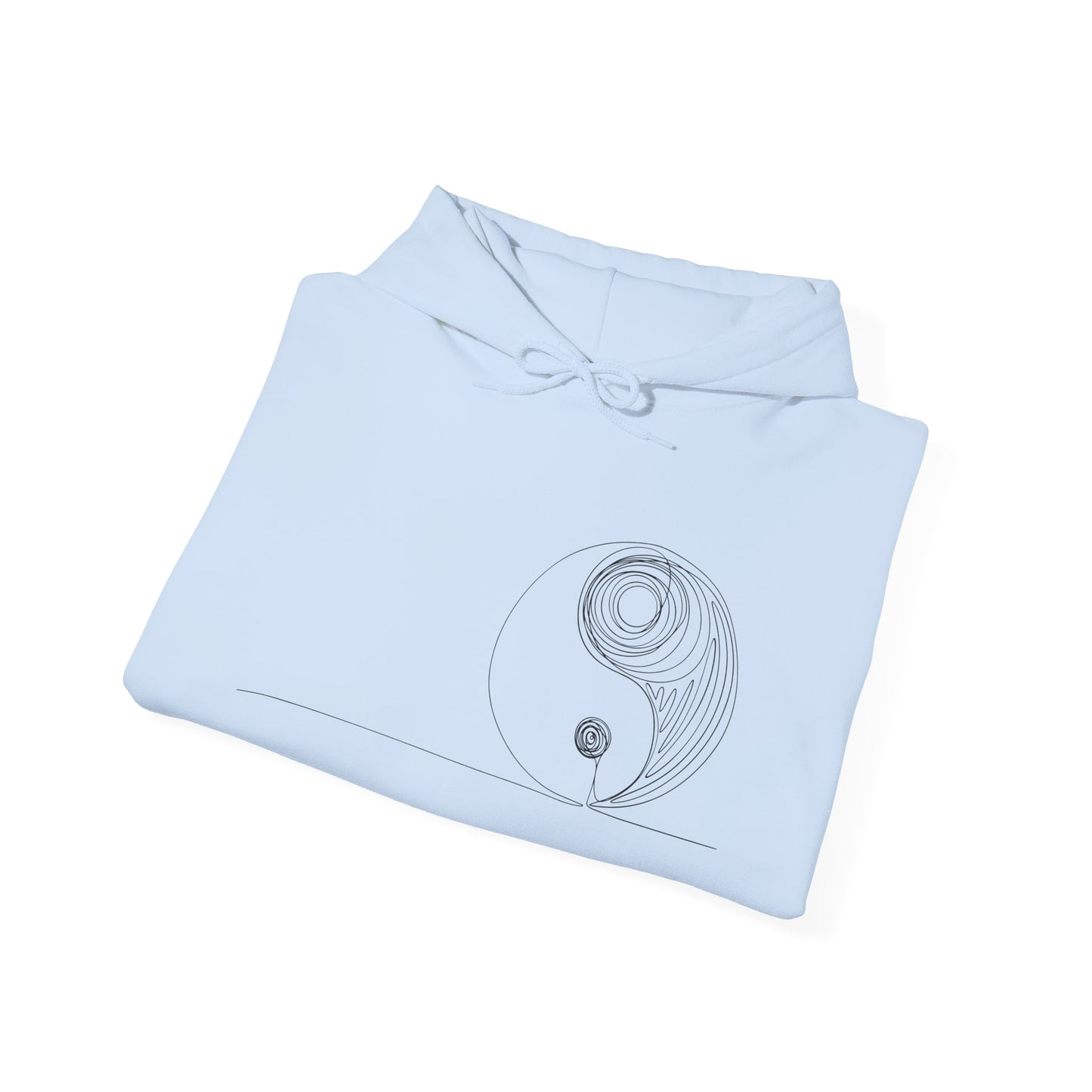 Minimalistic Yin Yang Drawing Hoodie