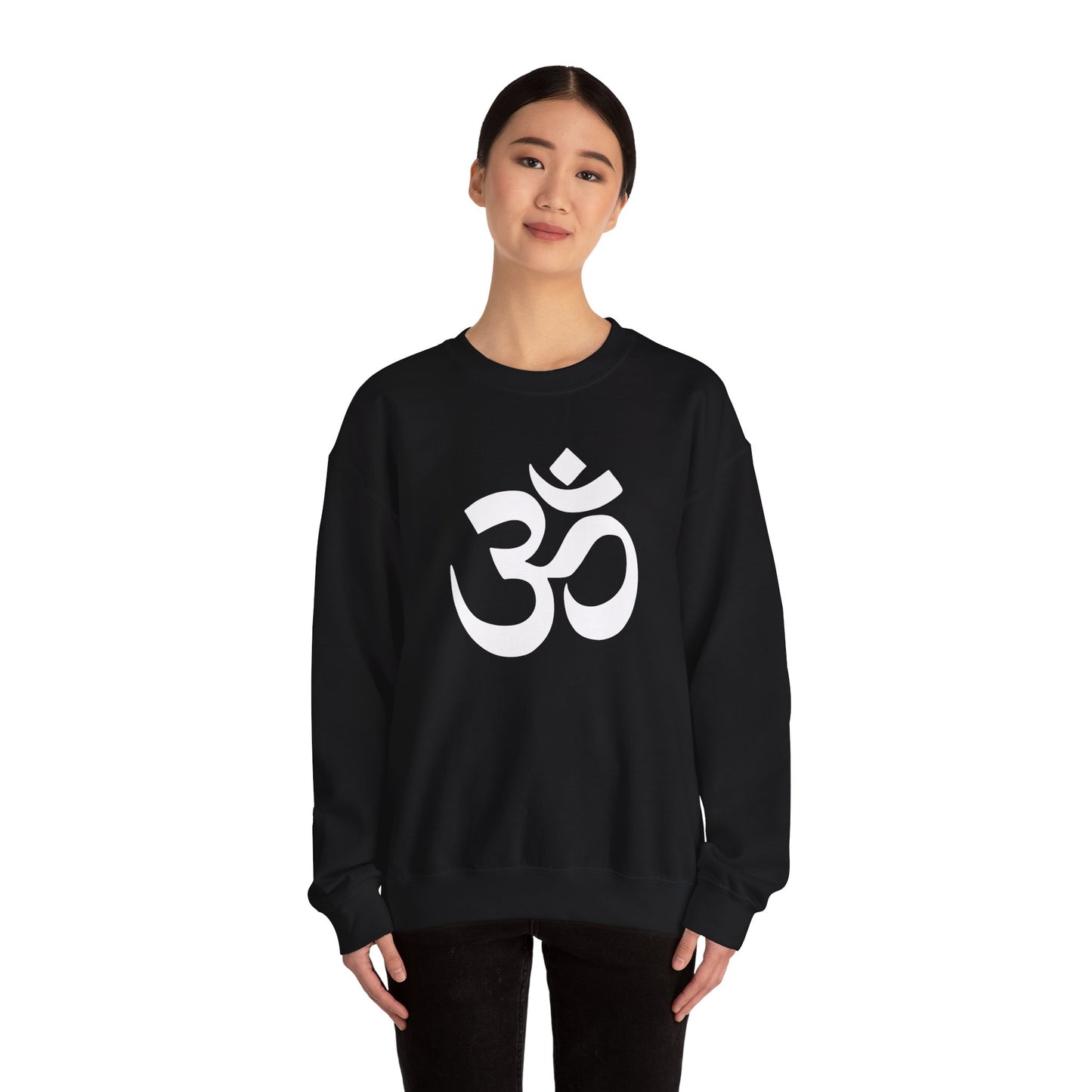 White Simple Om Art Sweatshirt