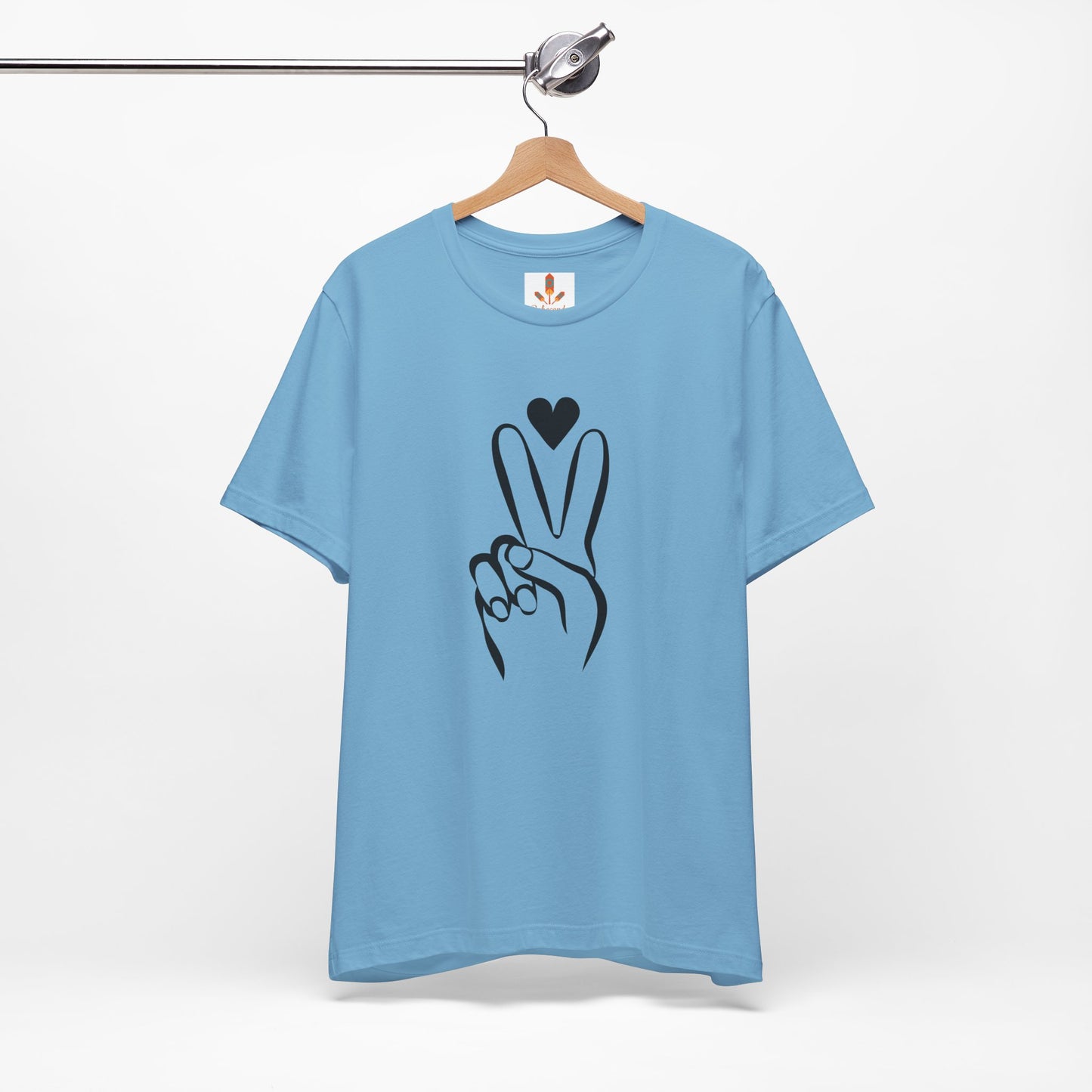 Peace Hand Sign with Heart T-shirt