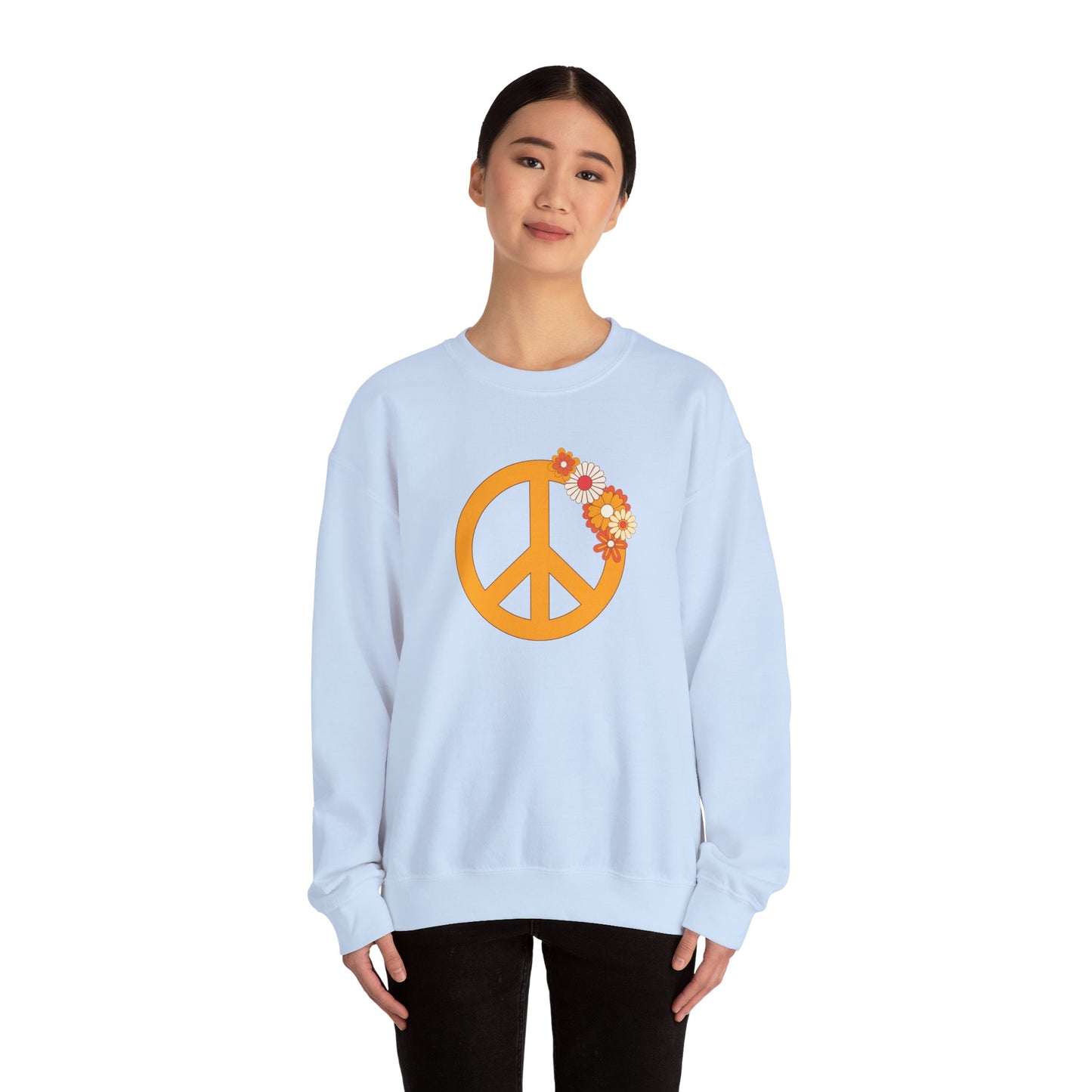 Peace Sign with Flowers Sweatshirt