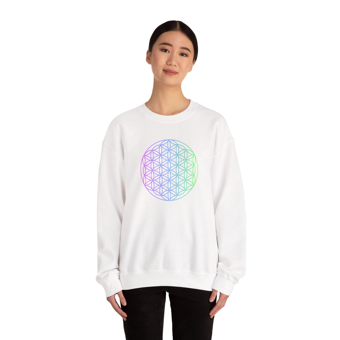 Blue and Green Flower of Life Sweatshirt