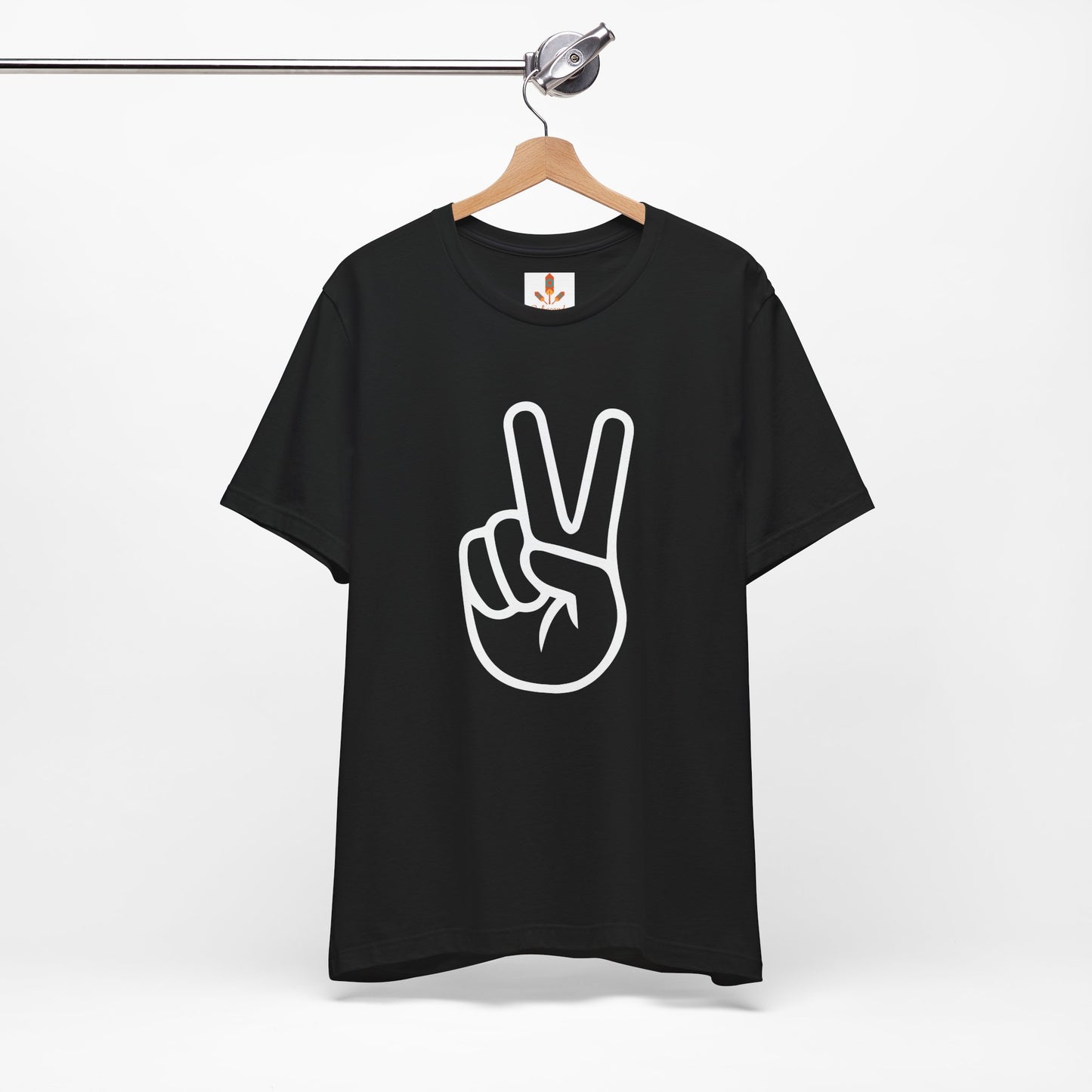 White Simple Peace Hand Sign T-shirt