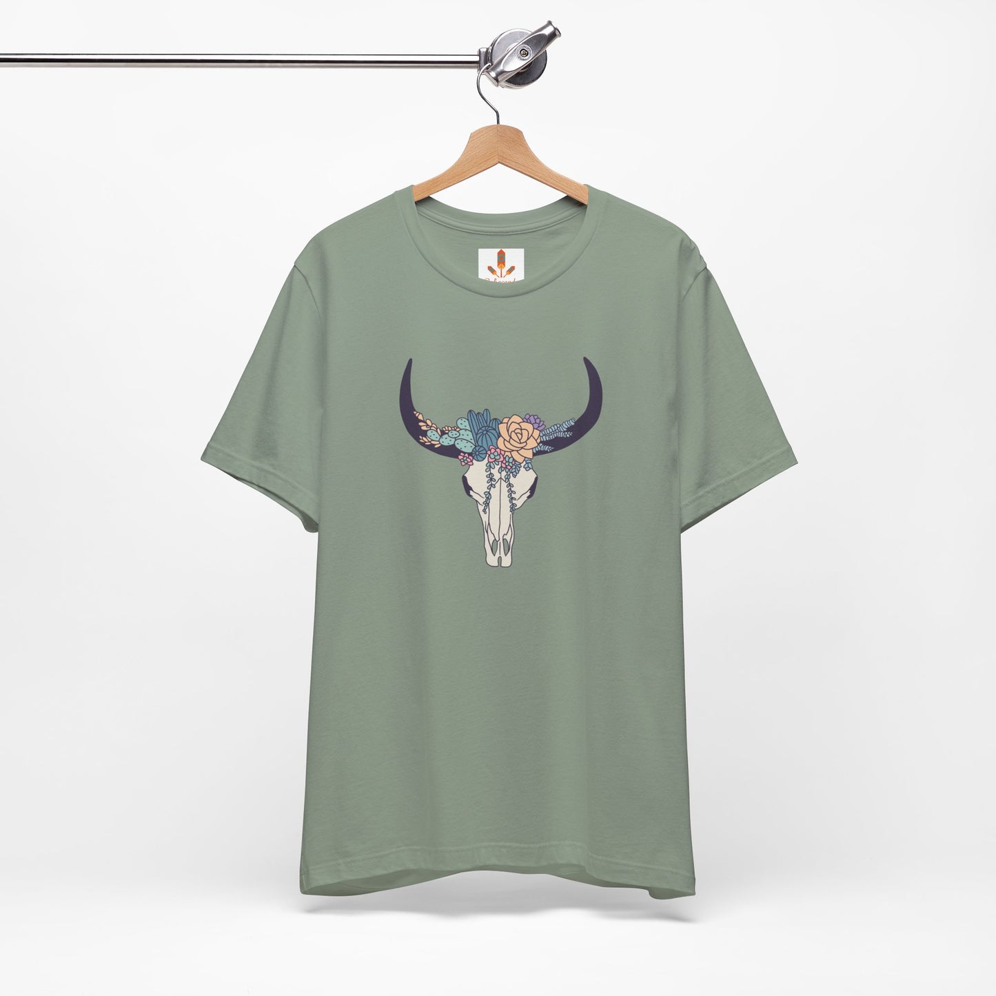 Buffalo Skull with Flowers T-shirt