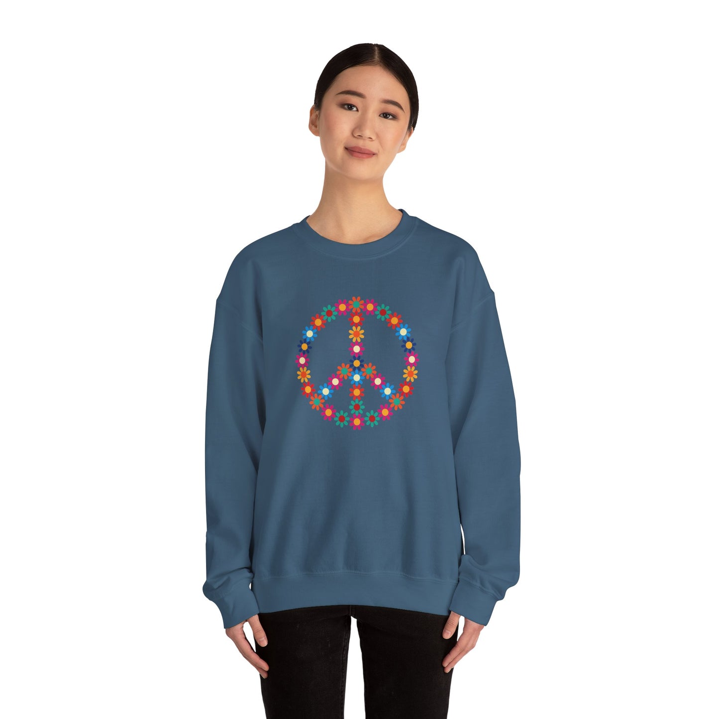 Peace Sign made of Flowers Sweatshirt