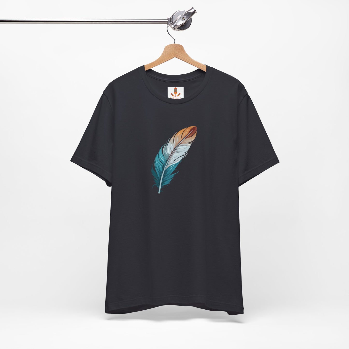 Blue and White Feather T-shirt