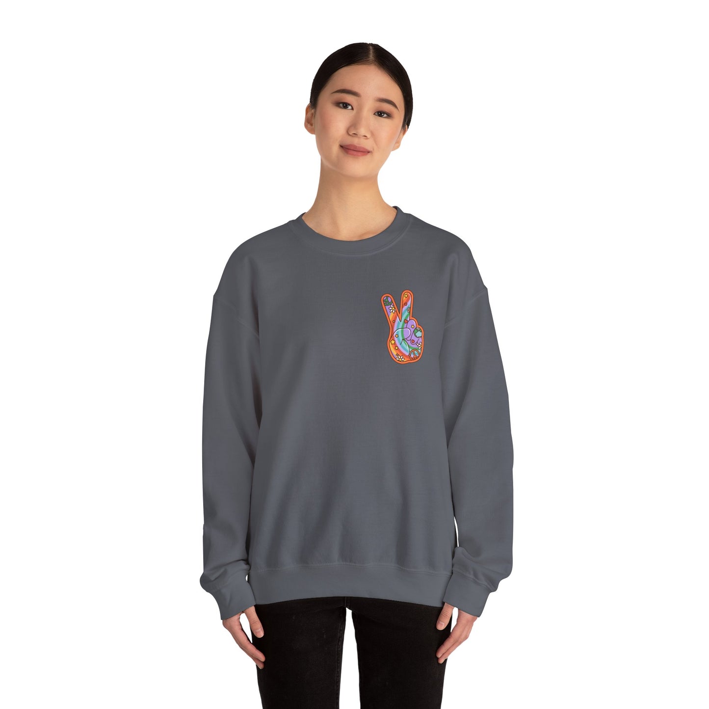 Hippie Peace Hand Sign Sweatshirt
