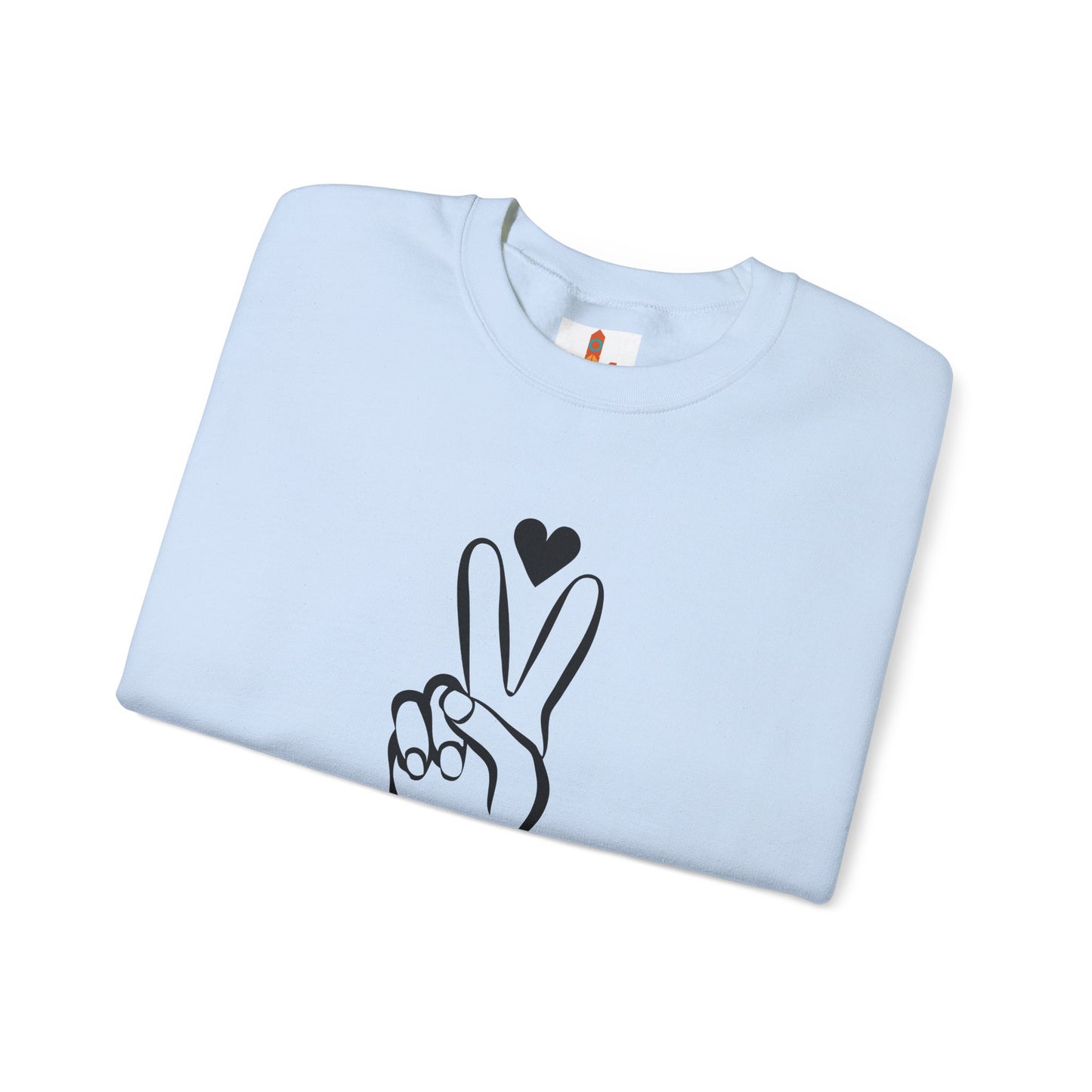 Peace Hand Sign with Heart Sweatshirt
