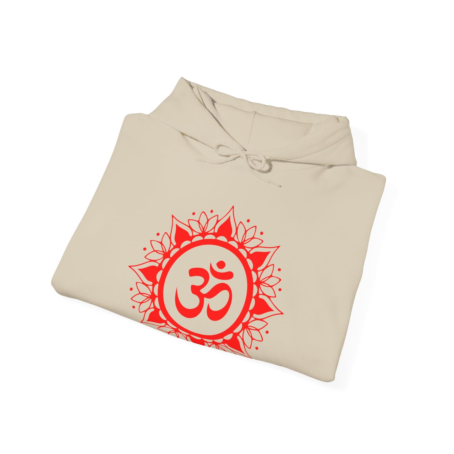 Red Om Lotus Design Hoodie