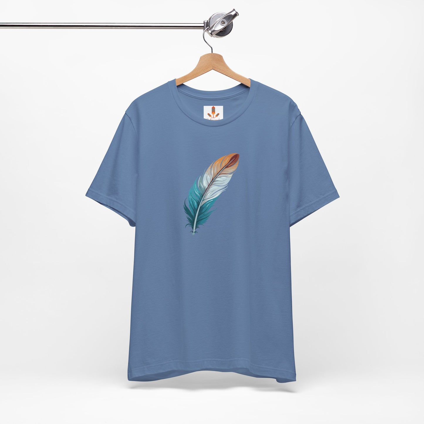 Blue and White Feather T-shirt