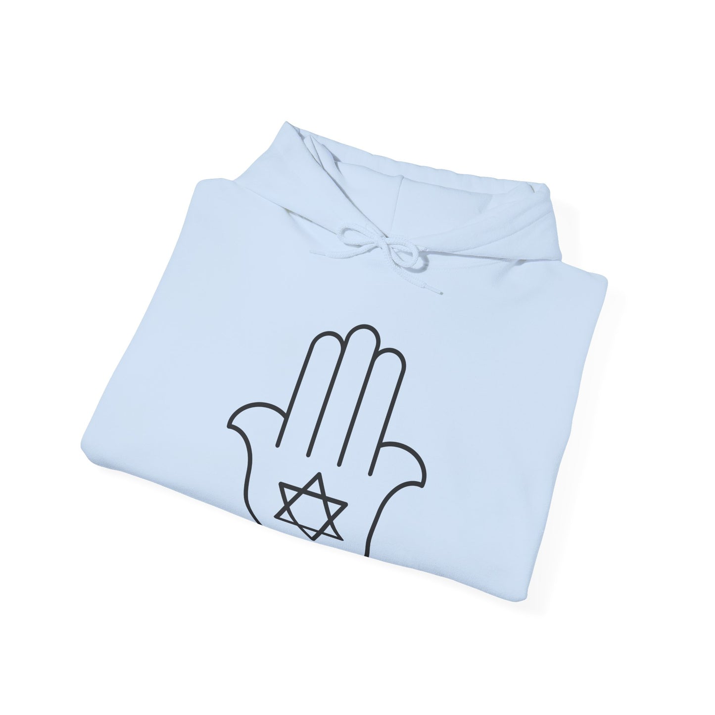 Simple Star of David in Hamsa Hand Hoodie