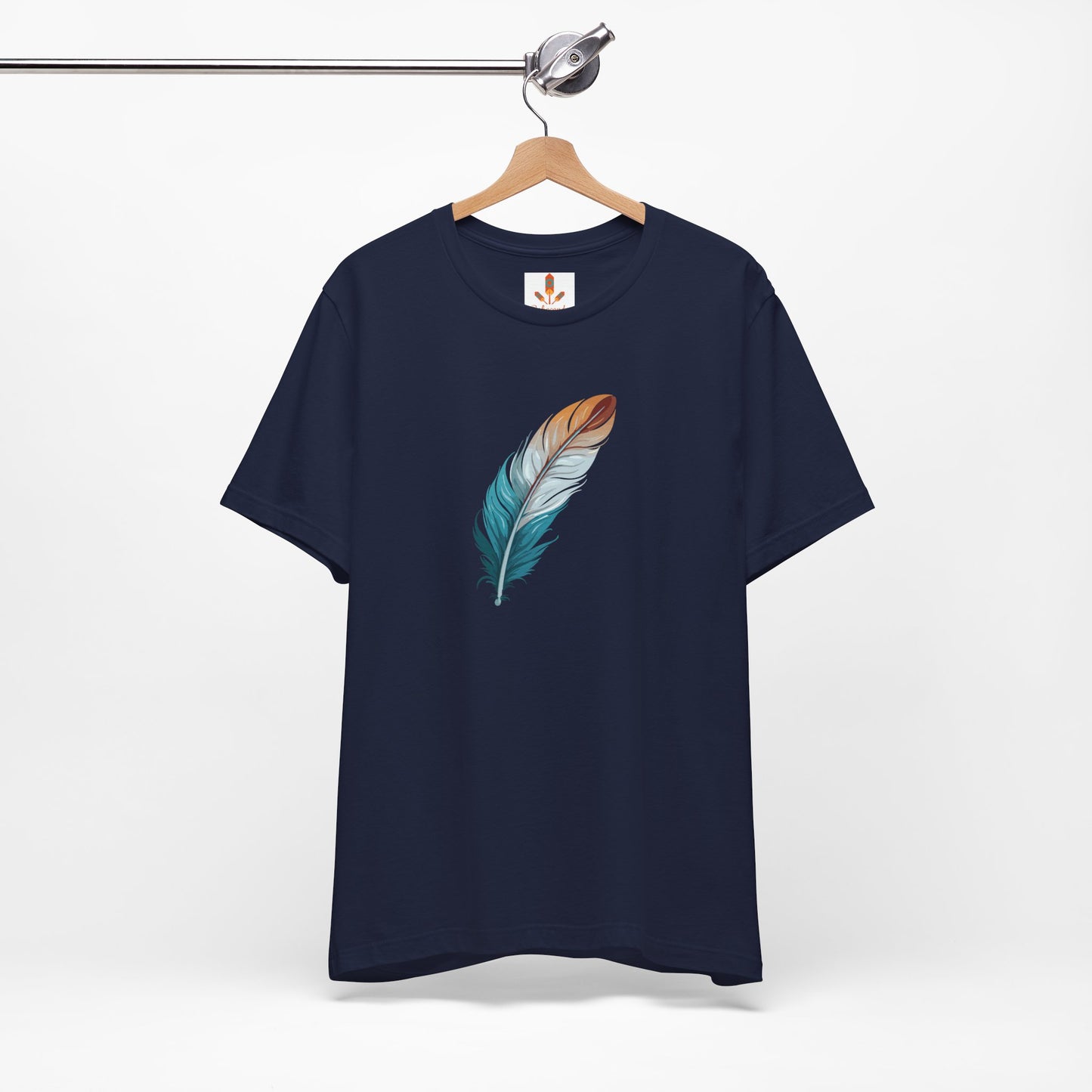 Blue and White Feather T-shirt