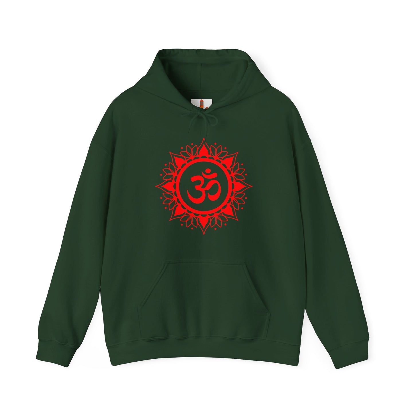 Red Om Lotus Design Hoodie