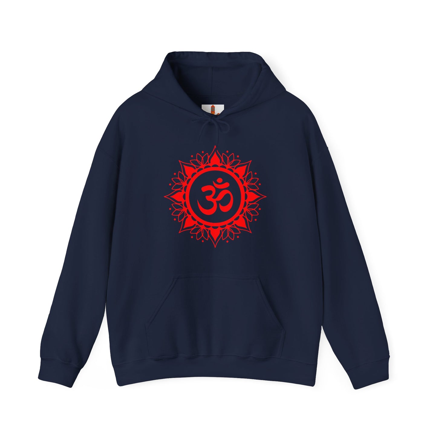 Red Om Lotus Design Hoodie
