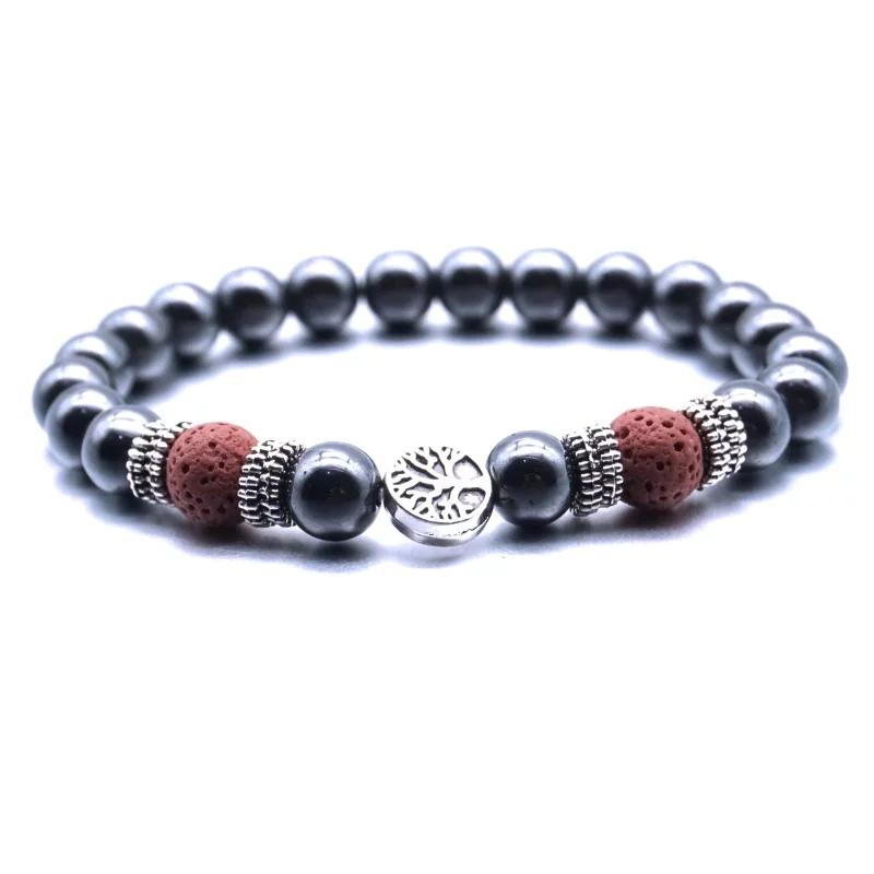 Pink Tree of Life Lava Stone Bracelet