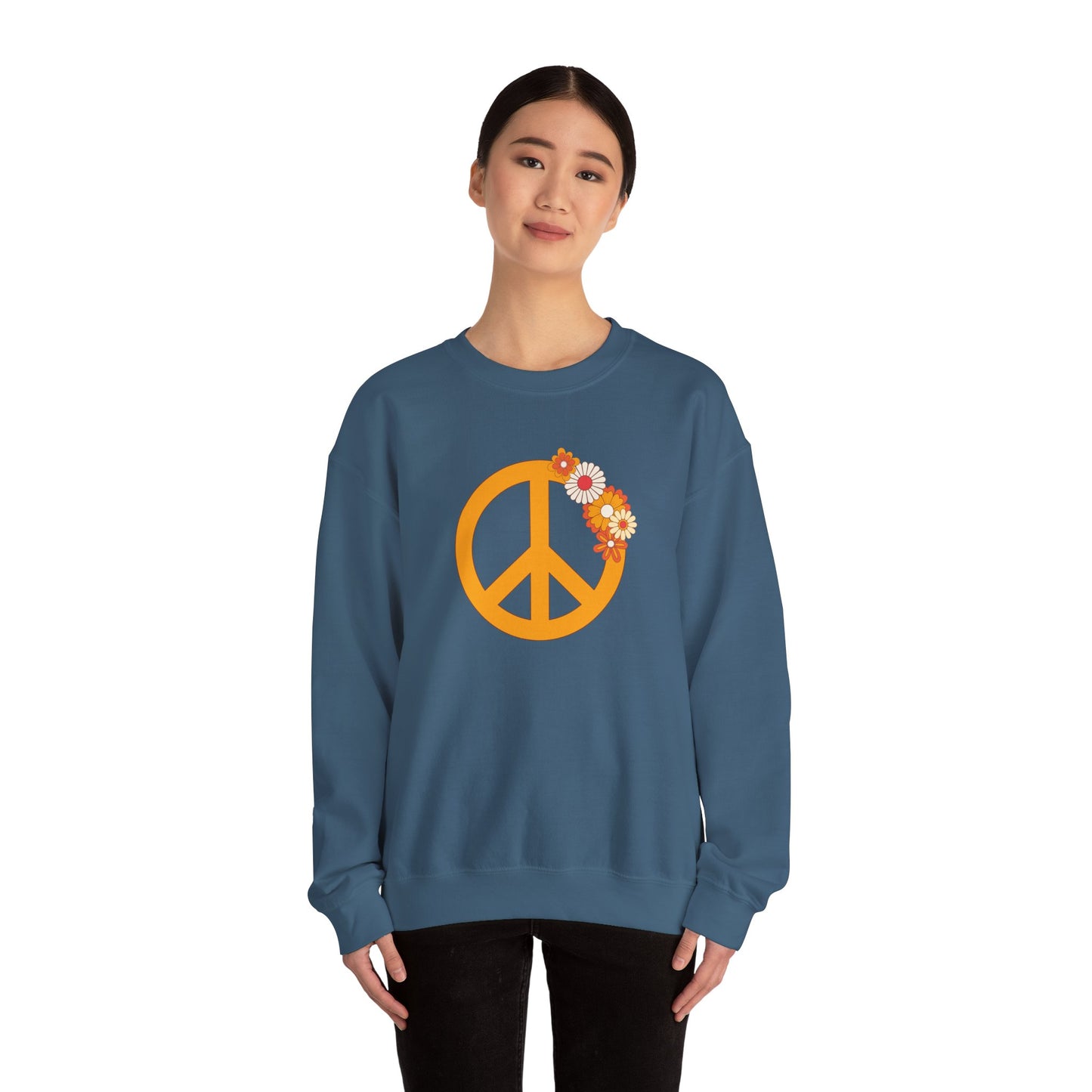 Peace Sign with Flowers Sweatshirt