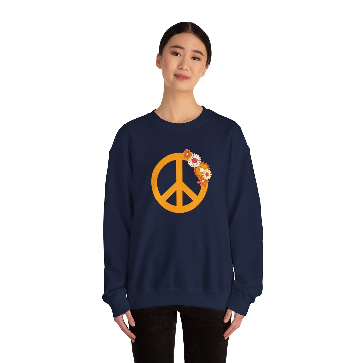 Peace Sign with Flowers Sweatshirt