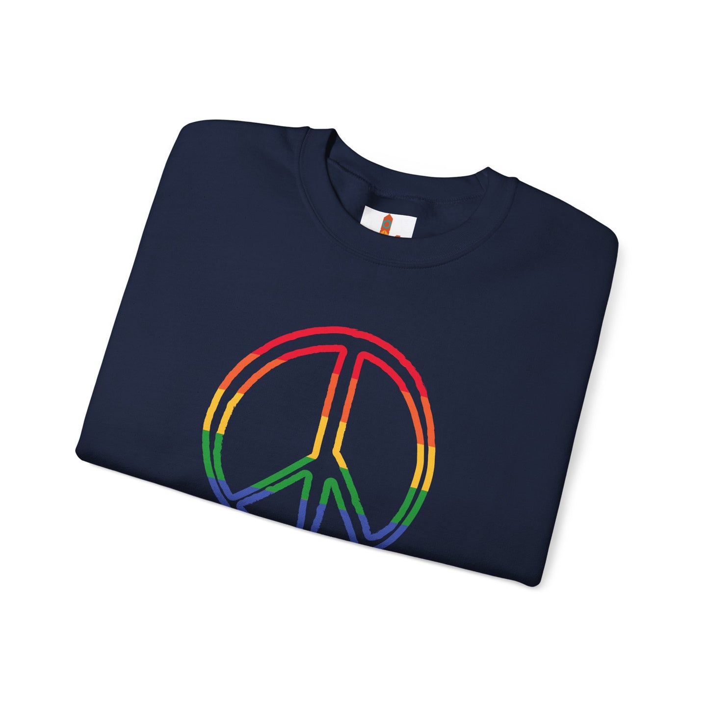 Drawing of Rainbow Peace Sign Sweatshirt