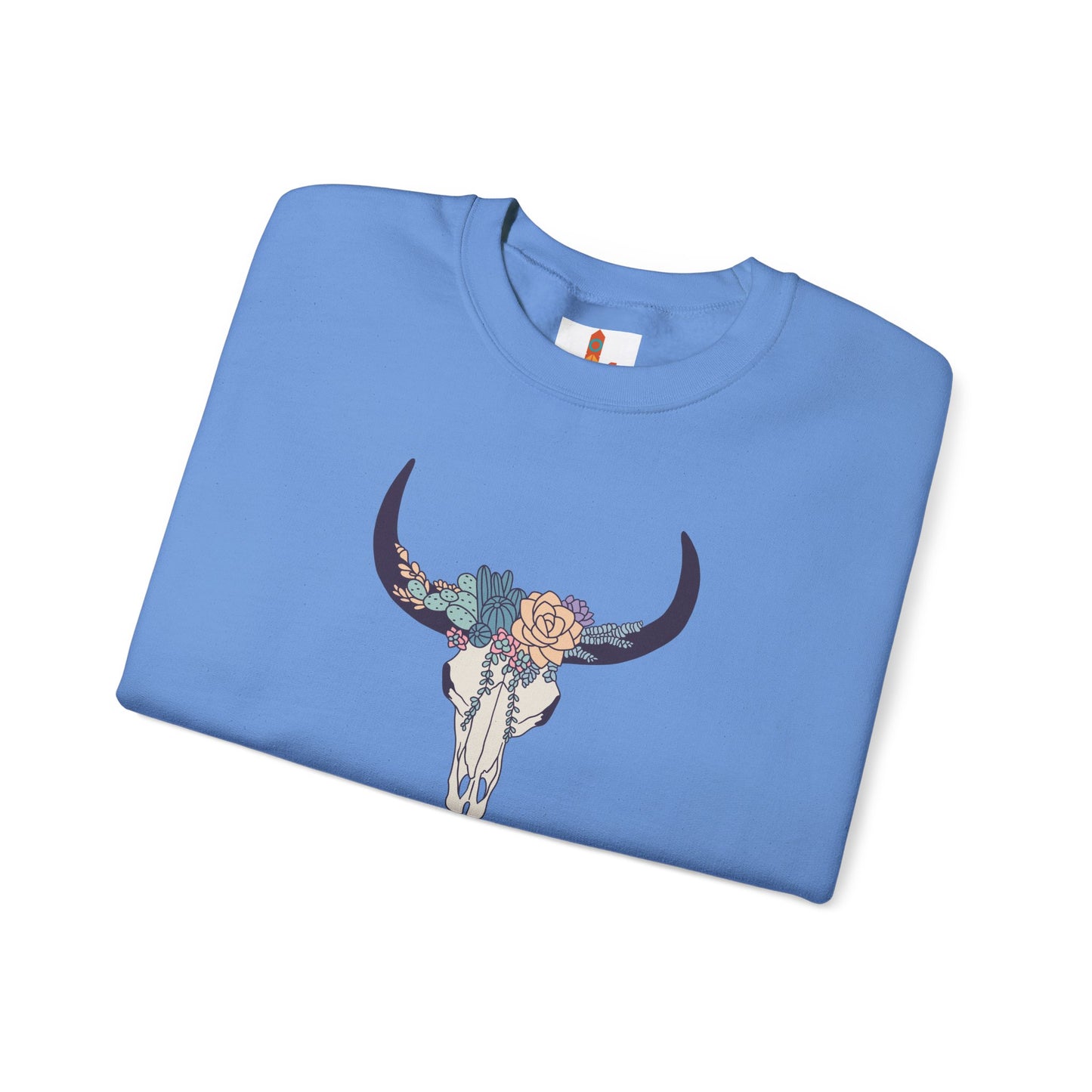 Buffalo Skull with Flowers Sweatshirt