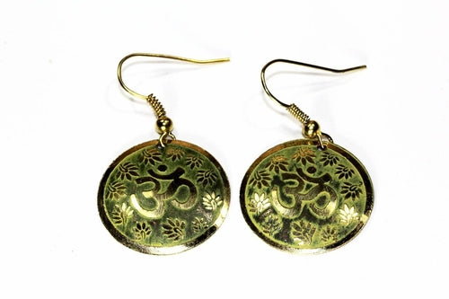 Lotus Petals & Om Earrings – Spiritual Boho Jewelry
