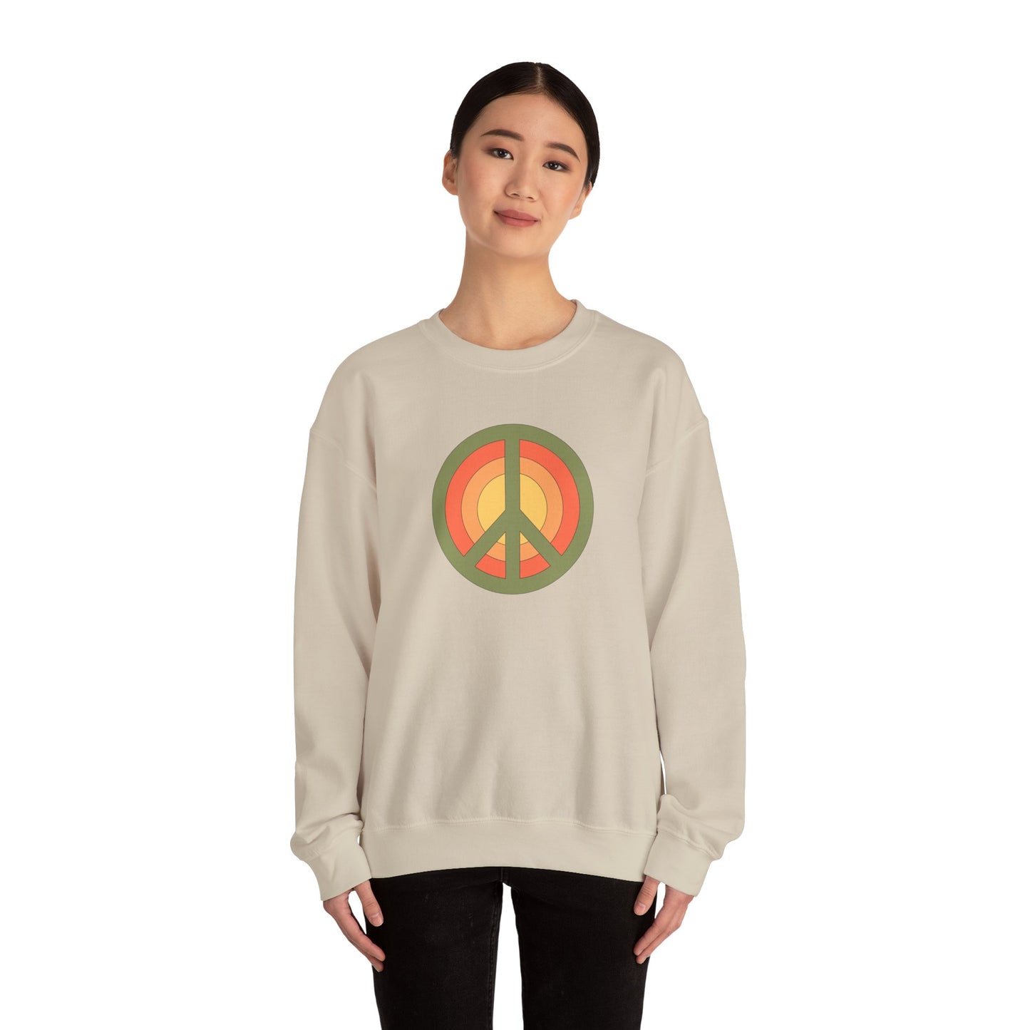 Retro Peace Sign Design Sweatshirt