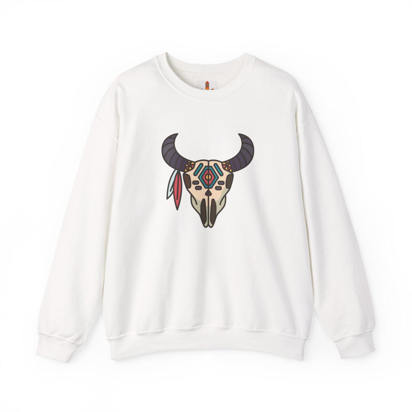 Buffalo Skull with Native Patterns Sweatshirt