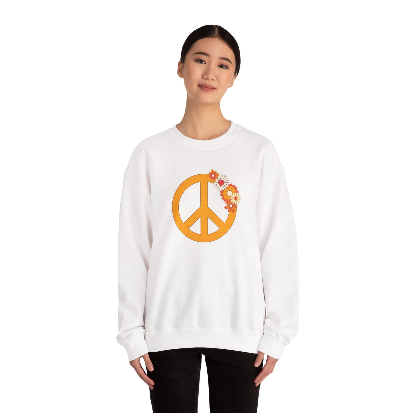 Peace Sign with Flowers Sweatshirt