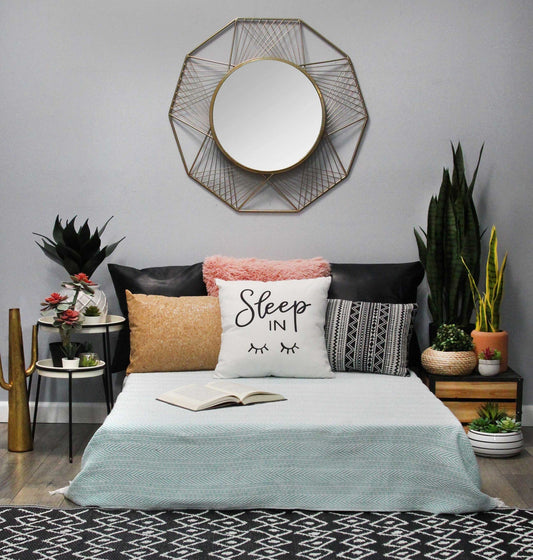 Modern Boho Black & White Stripe Lumbar Pillow (20")