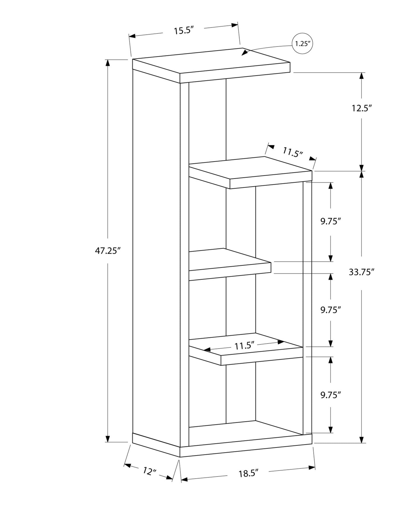 Dark Taupe Bohemian Bookcase