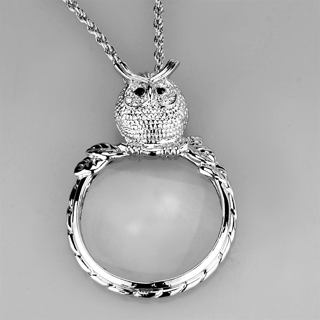 Rhodium Brass Crystal Pendant