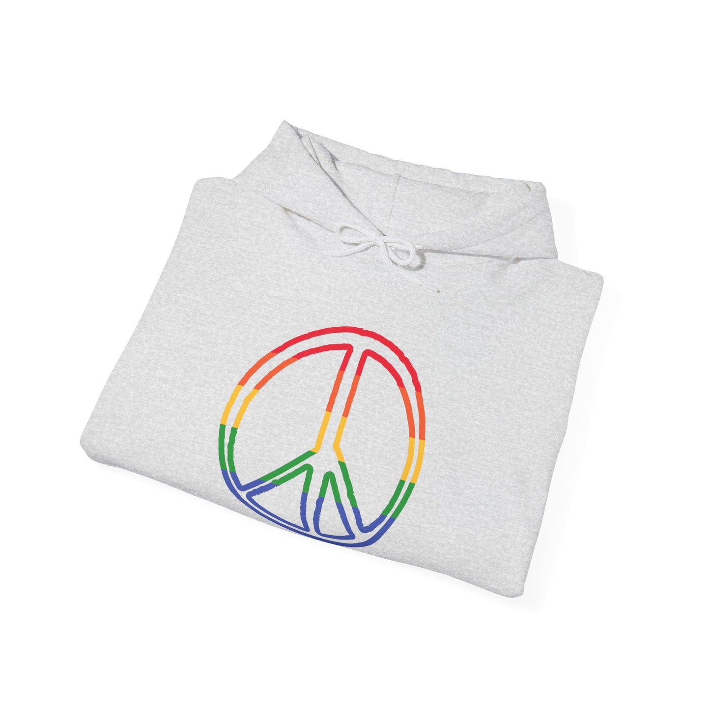 Drawing of Rainbow Peace Sign Hoodie