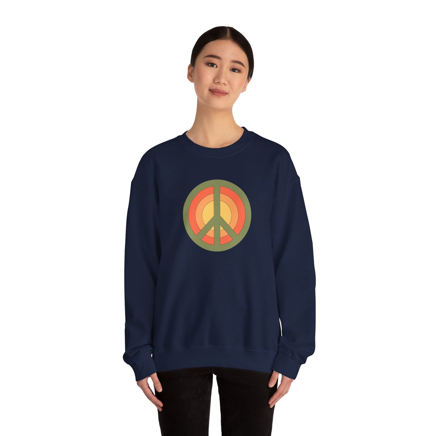 Retro Peace Sign Design Sweatshirt