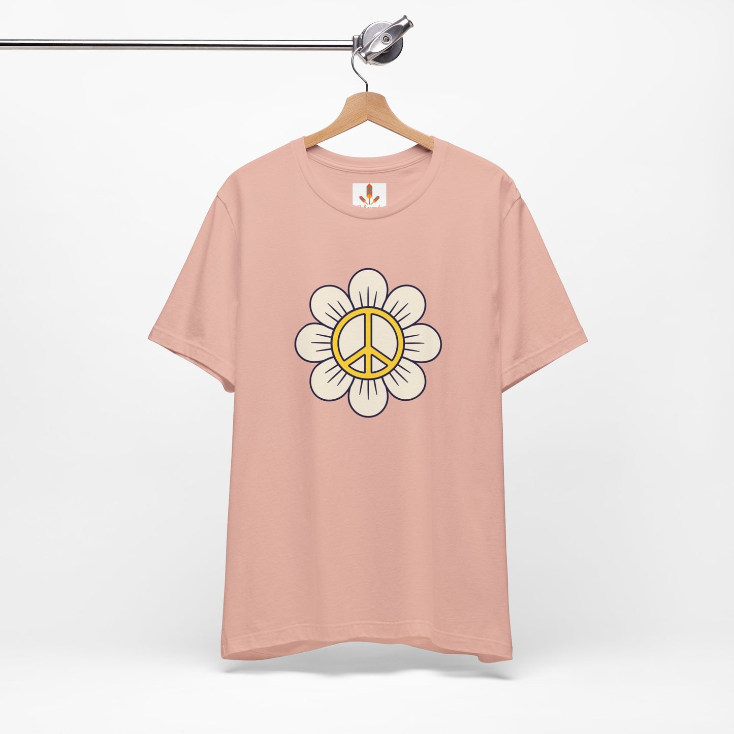Yellow Peace Sign in a Flower T-shirt