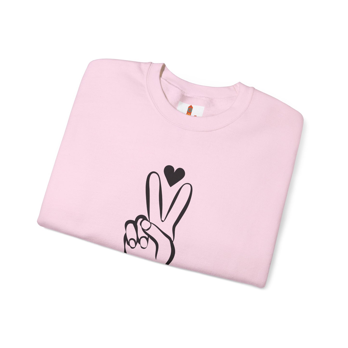 Peace Hand Sign with Heart Sweatshirt