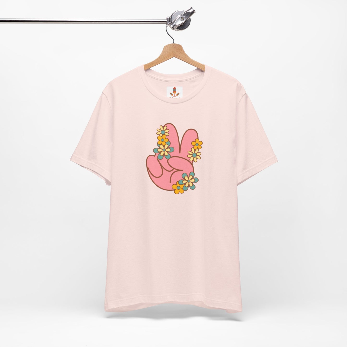 Peace Hand Sign with Flowers T-shirt