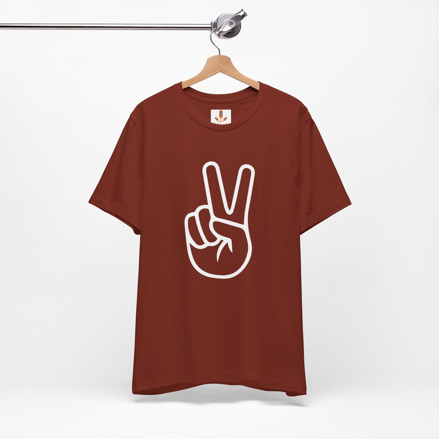 White Simple Peace Hand Sign T-shirt