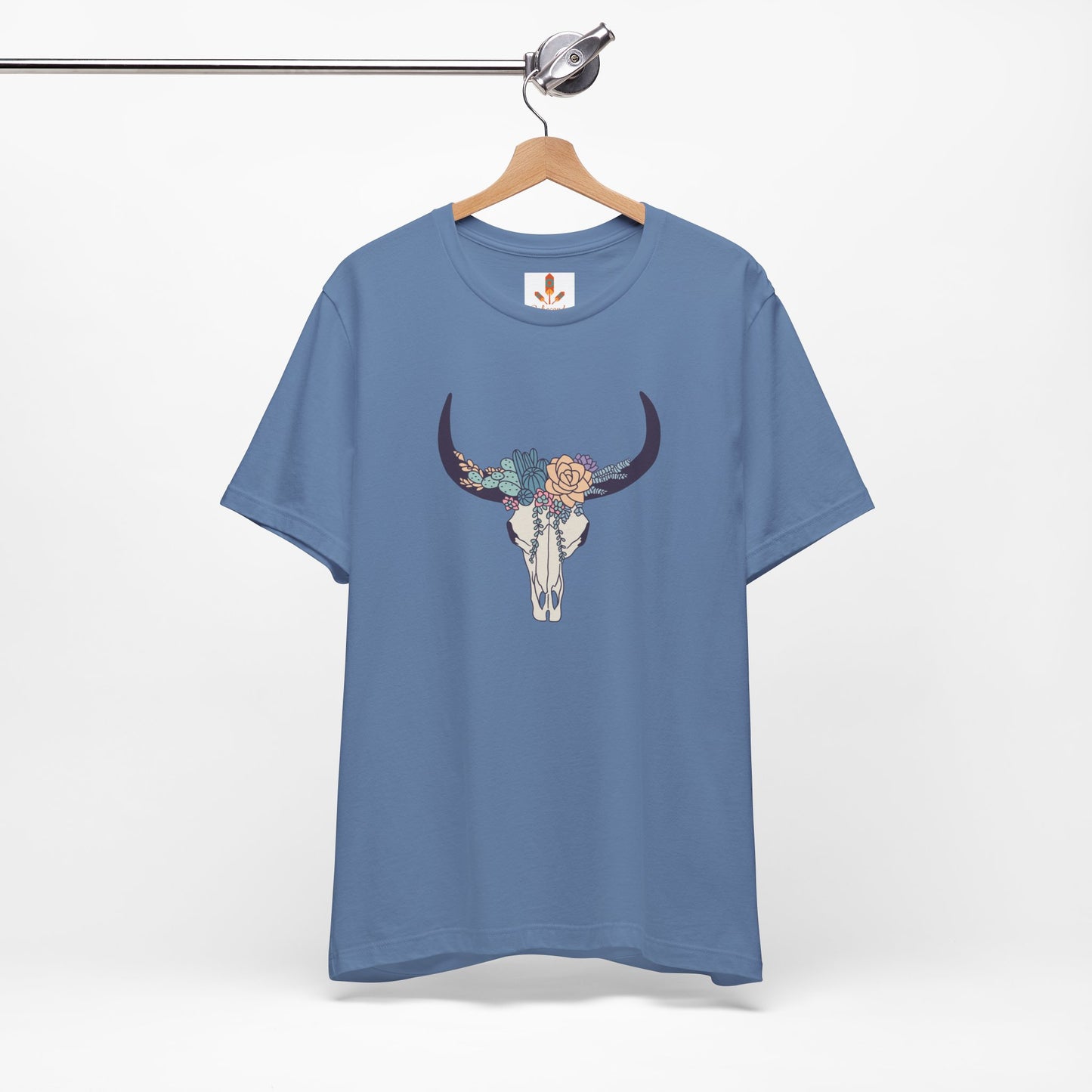 Buffalo Skull with Flowers T-shirt