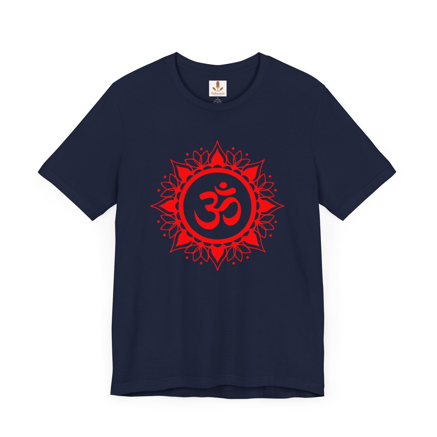 Red Om Lotus Design T-shirt