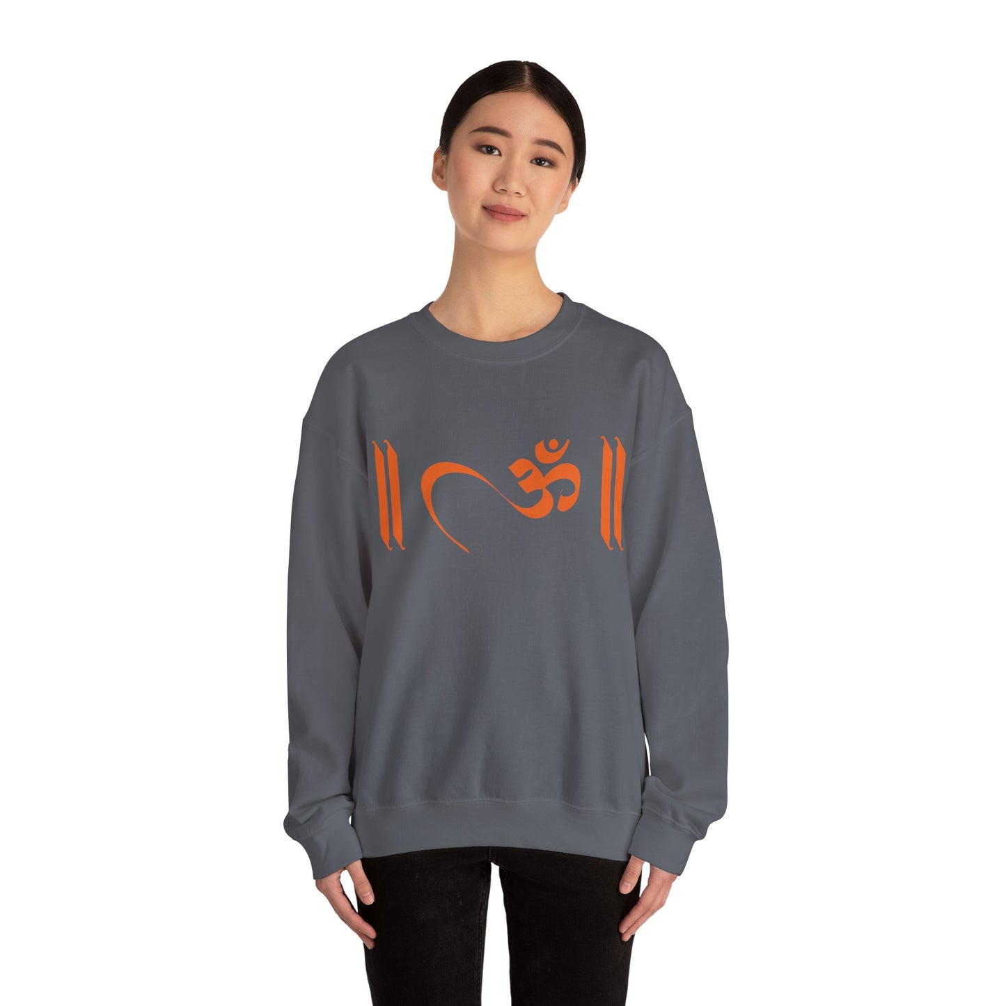 Om Written in Orange Sweatshirt