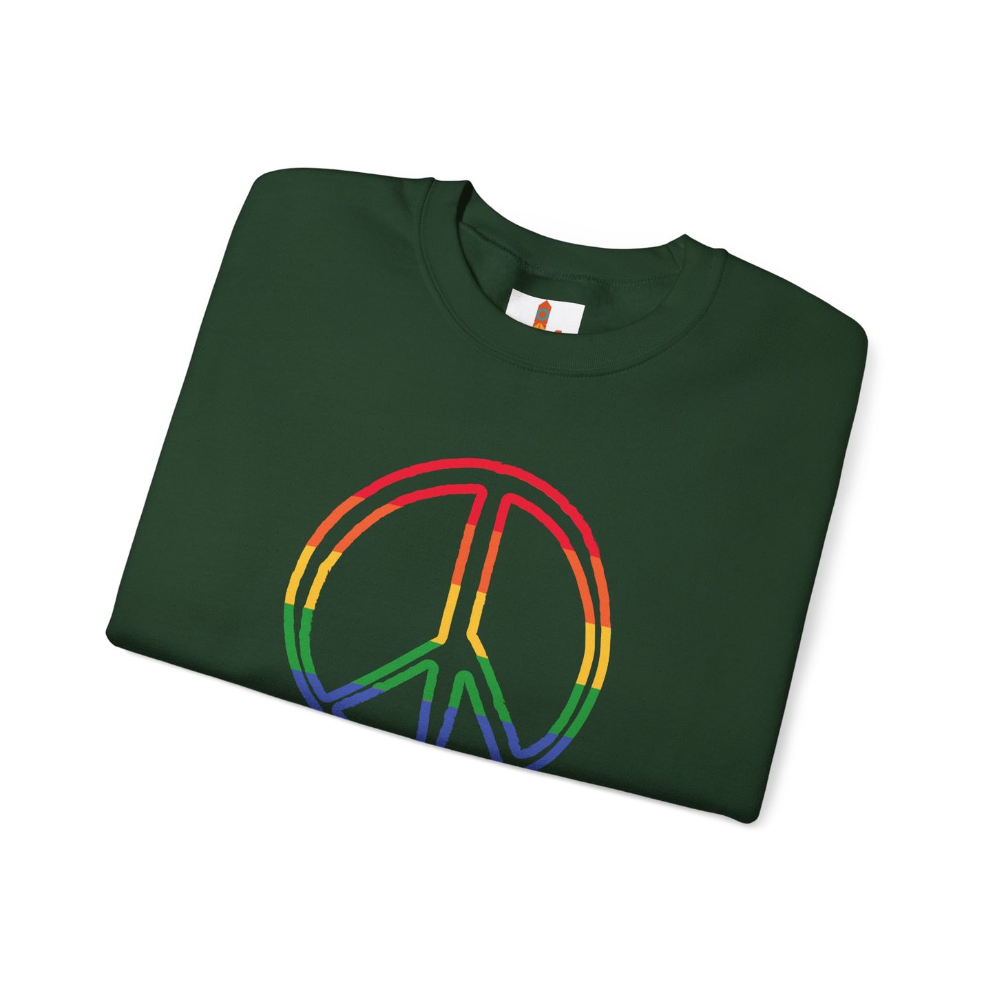 Drawing of Rainbow Peace Sign Sweatshirt
