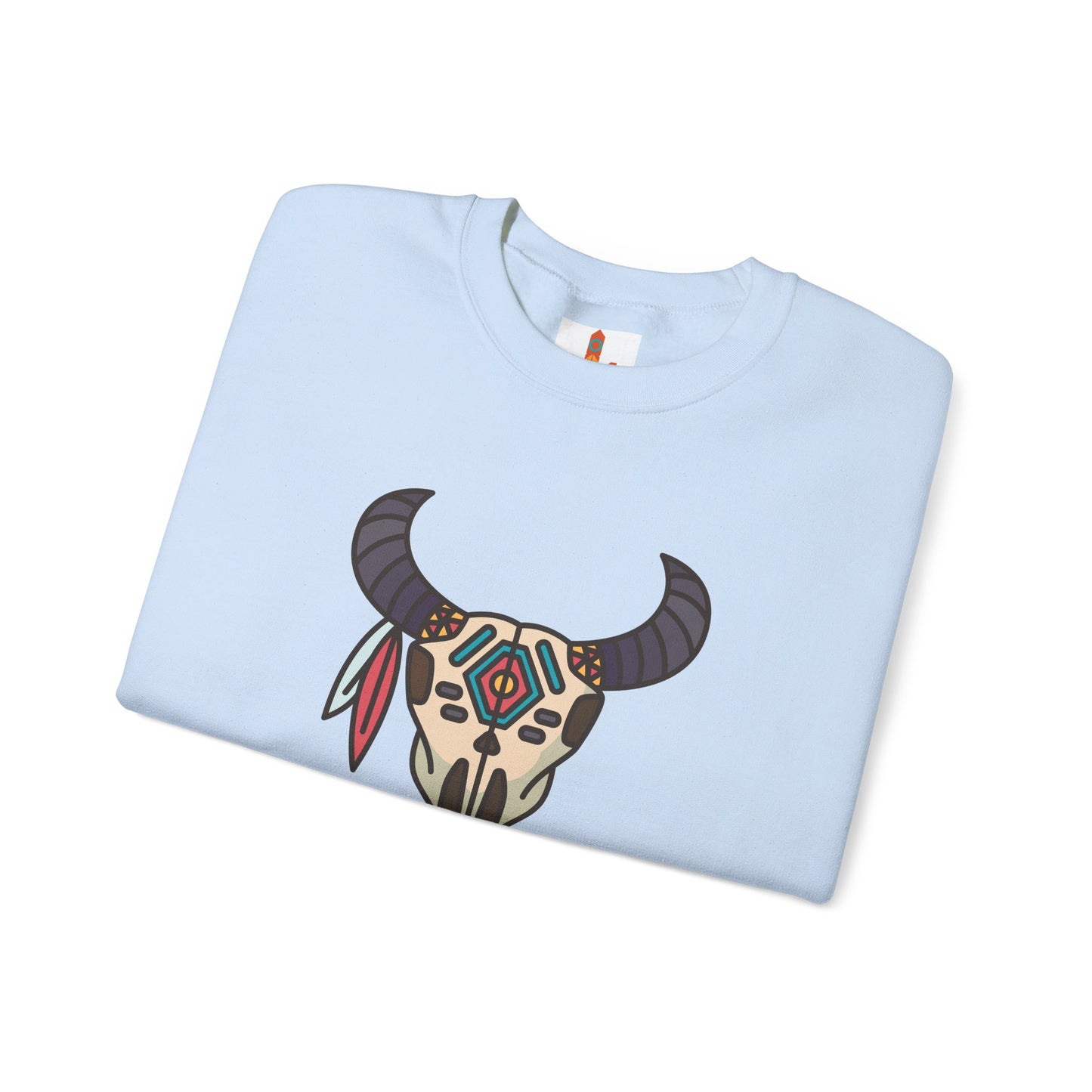 Buffalo Skull with Native Patterns Sweatshirt